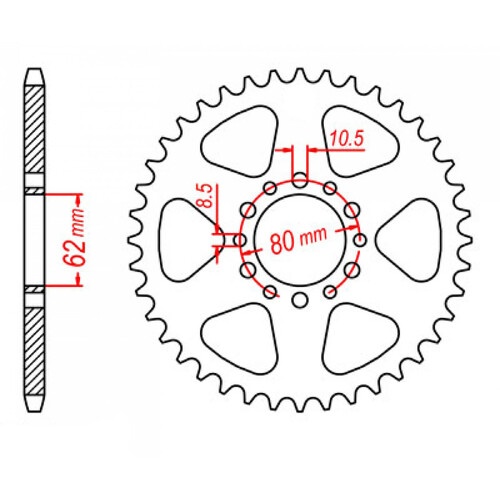 MTX 845 STEEL REAR SPROCKET 520 PITCH 46-TEETH - 11-3Y1-46