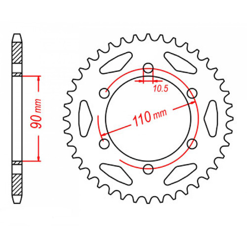 MTX 850 STEEL REAR SPROCKET 530 PITCH 34-TEETH - 11-256-34