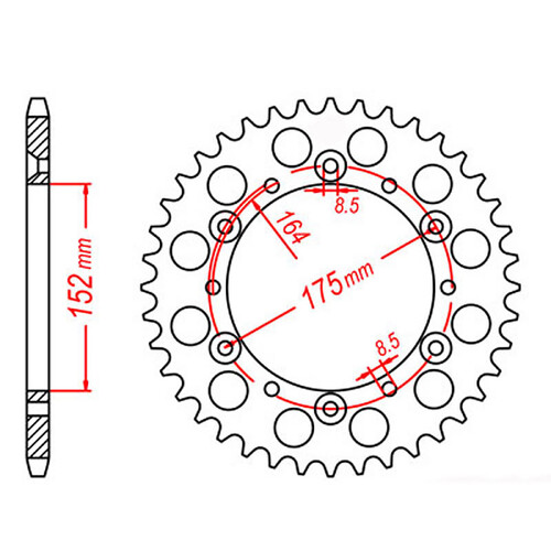 MTX 853 STEEL REAR SPROCKET 520 PITCH 41-TEETH - 11-2H0-41