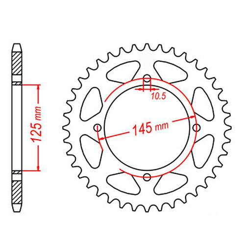 MTX 857 STEEL REAR SPROCKET 520 PITCH 40-TEETH - 11-5Y1-40