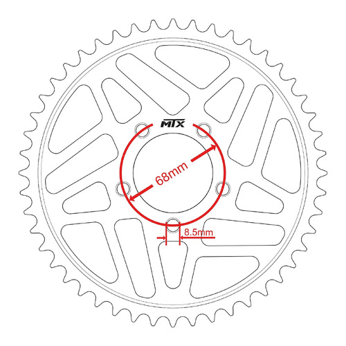 MTX 264 STEEL REAR SPROCKET 428 PITCH 48-TEETH - 11-Y2P-48