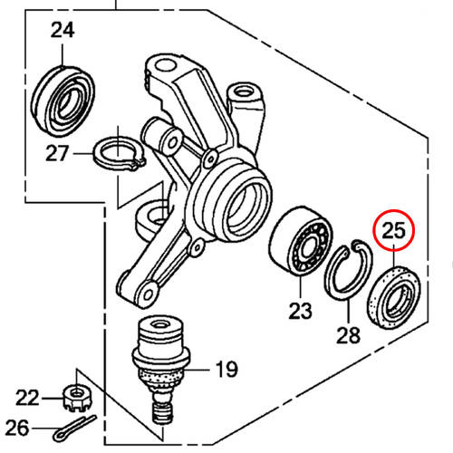 WHITES FRONT KNUCKLE DUST SEAL - HONDA - 40X58X7