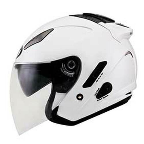 pearl white half helmet